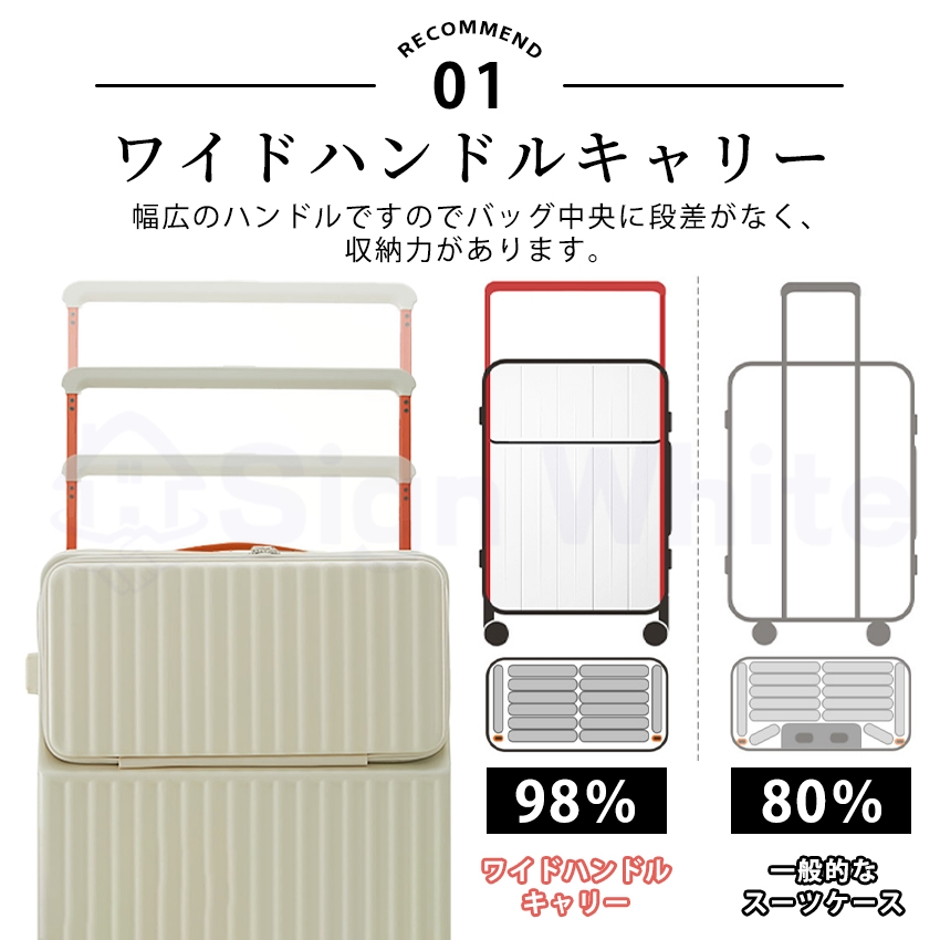 多機能 スーツケース キャリーケース フロントオープン ワイドハンドル
