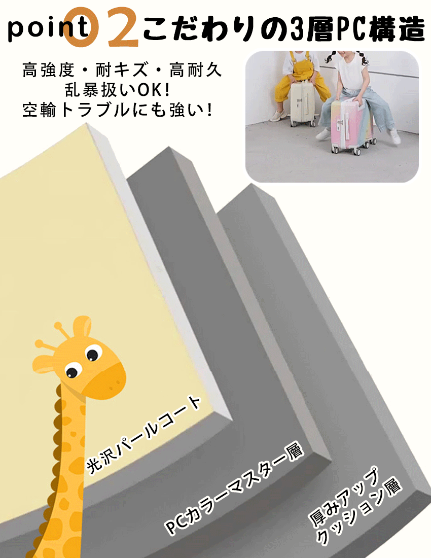 乗れる スーツケース キャリーケース キッズ ...の詳細画像5