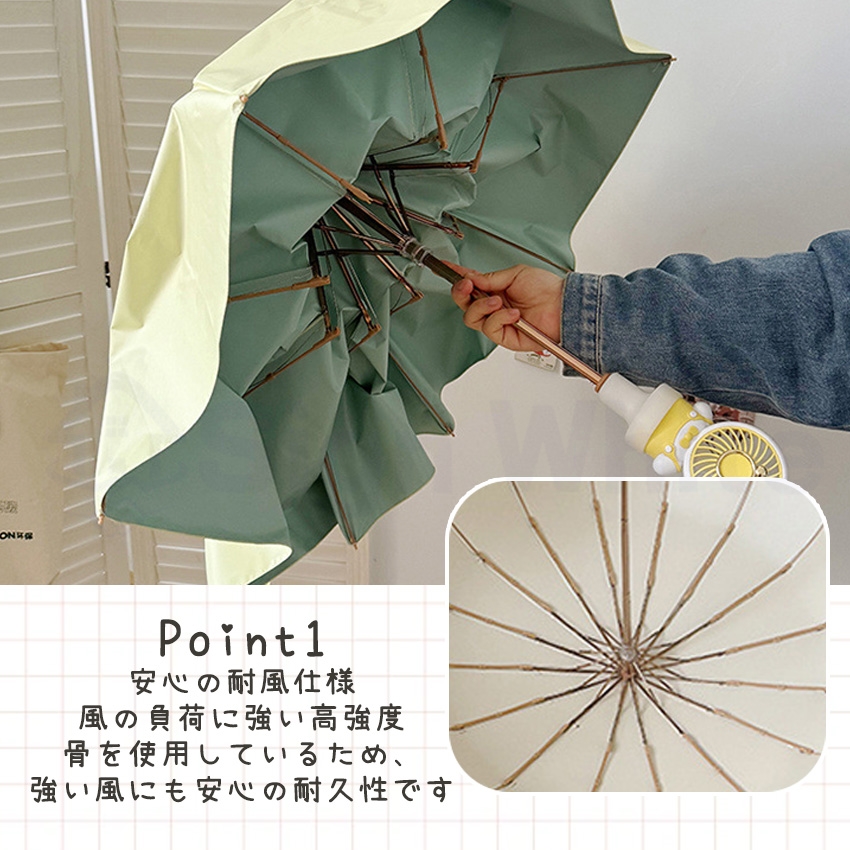 扇風機付き日傘