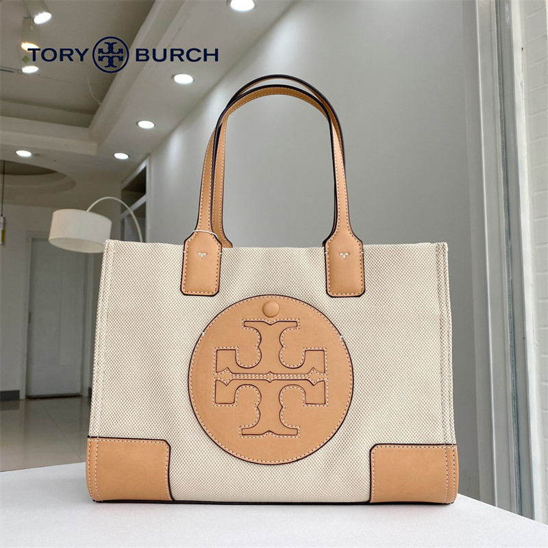 トリーバーチ TORY BURCH レディース ELLA TOTO CANVAS エラ キャンバス クアドラント トートバッグ ナチュラル 母の日  プレゼント