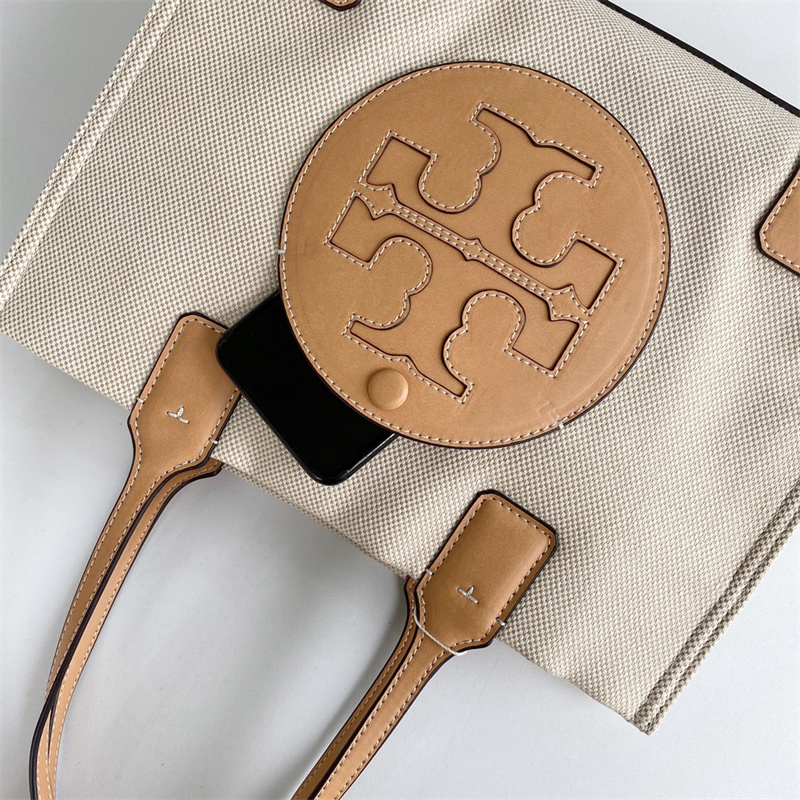 トリーバーチ TORY BURCH レディース ELLA TOTO CANVAS エラ キャンバス クアドラント トートバッグ ナチュラル 母の日  プレゼント