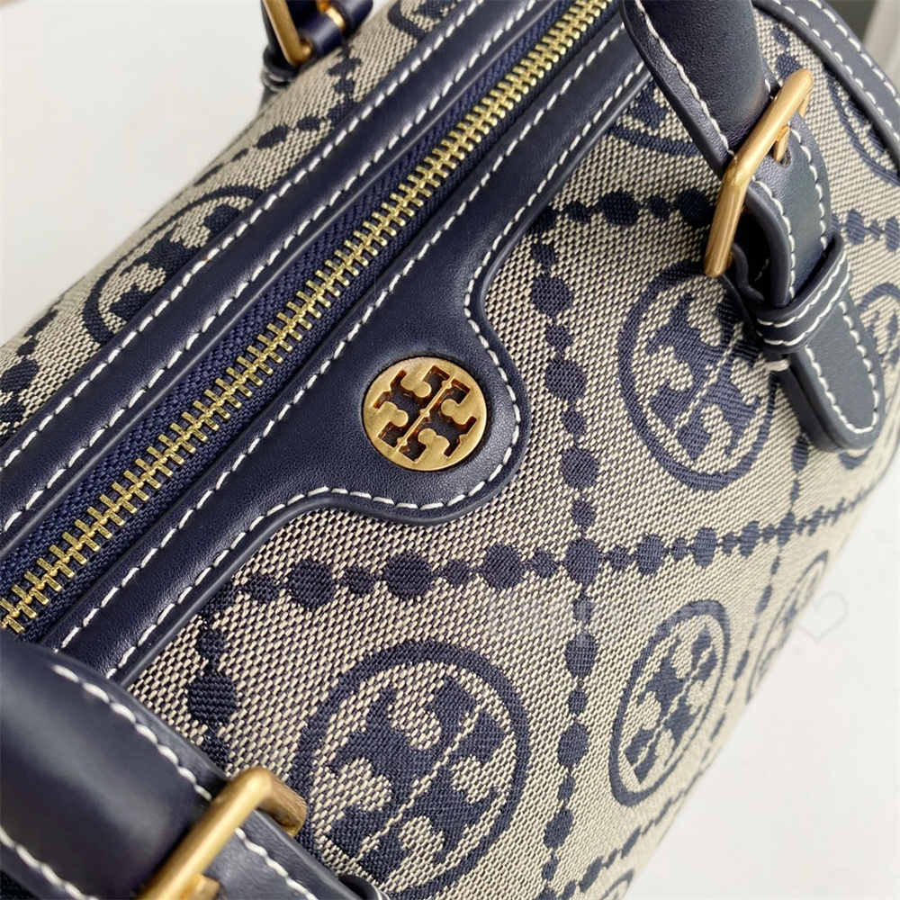 TORY BURCH トリーバーチ レディース MONOGRAM JACQUARD MINI BARERU BAG Tモノグラム ジャカード  ミニバレルバッグ ショルダーバッグ ハントバッグ