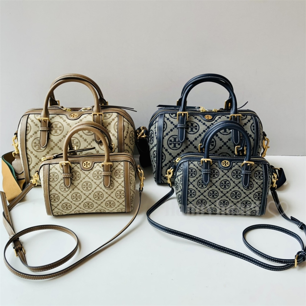 TORY BURCH トリーバーチ レディース MONOGRAM JACQUARD MINI BARERU BAG Tモノグラム ジャカード  ミニバレルバッグ ショルダーバッグ ハントバッグ