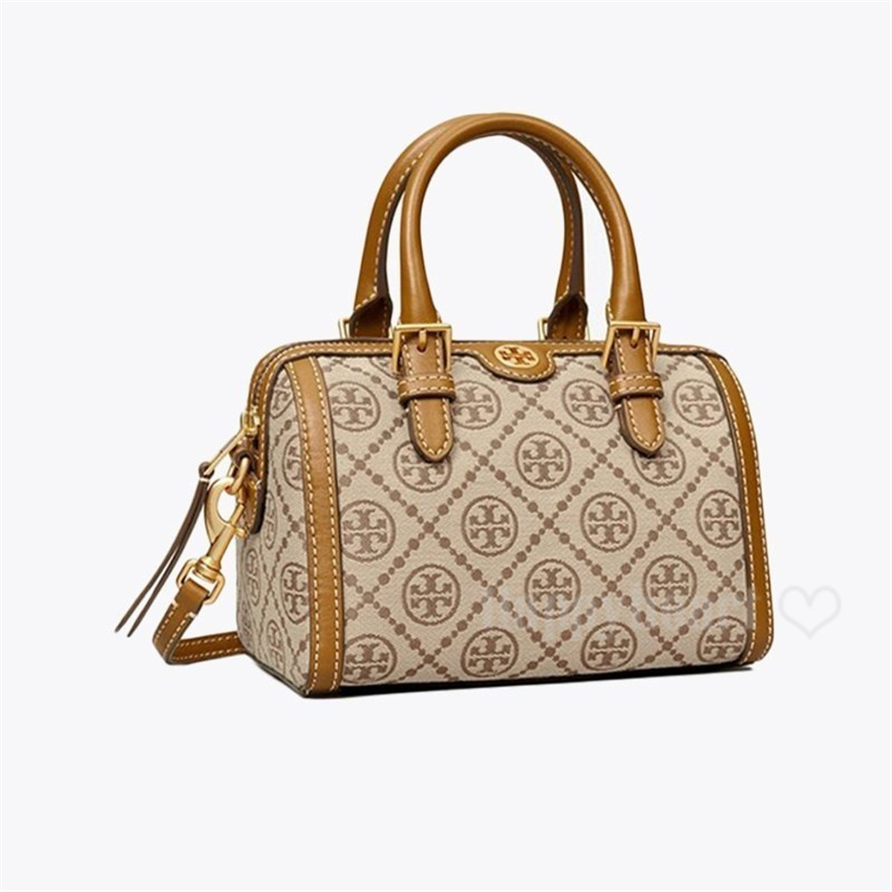 TORY BURCH トリーバーチ レディース MONOGRAM JACQUARD MINI BARERU BAG Tモノグラム ジャカード  ミニバレルバッグ ショルダーバッグ ハントバッグ