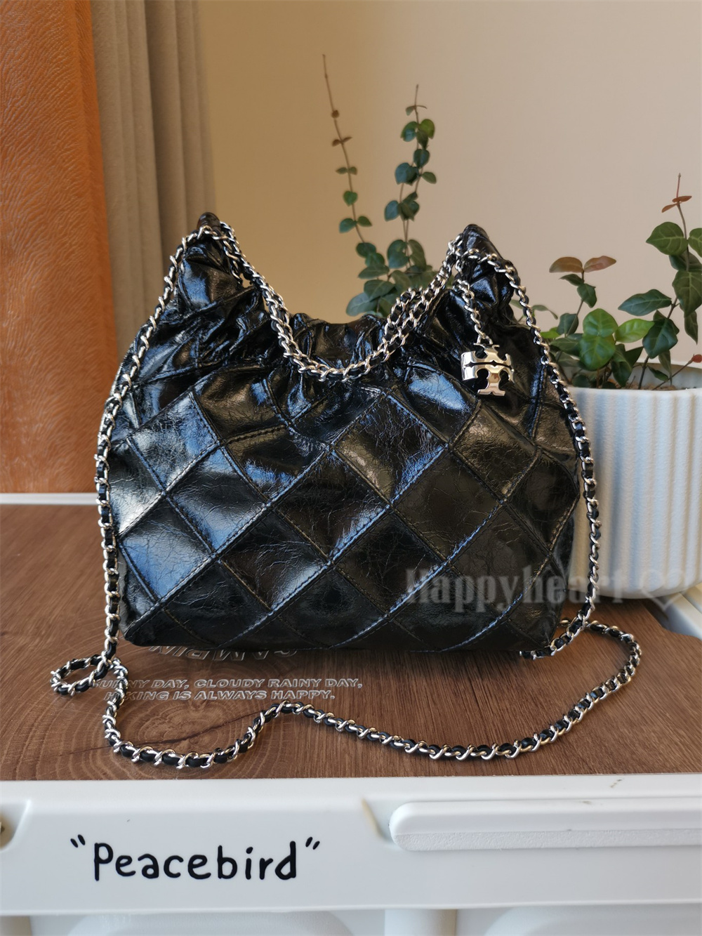 【Tory Burch】 フレミング ドローストリング ミニ バッグ Black フレミング シアリング ミニドローストリングバッグ: レディース