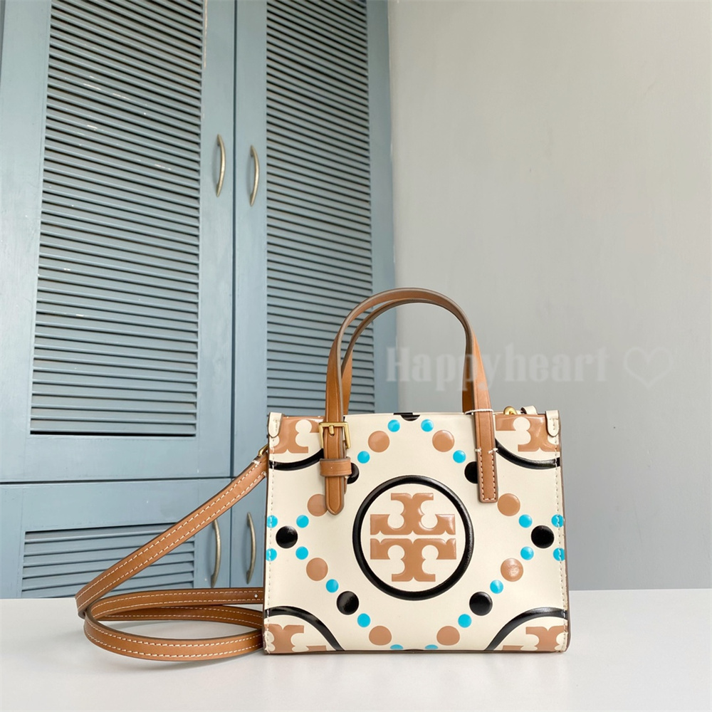 TORY BURCH トリーバーチ バッグ Tモノグラム コントラスト エンボス ミニ スクエアトート ハンドバッグ 斜め掛けバッグ