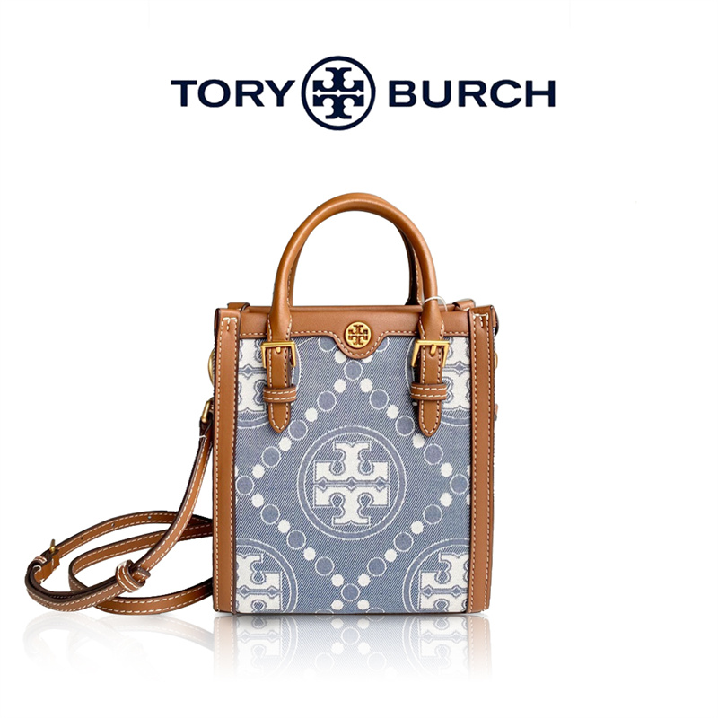 【TORY BURCH】Tモノグラム ミニトート TORY BURCH トリーバーチ Tモノグラム デニム ミニトート T