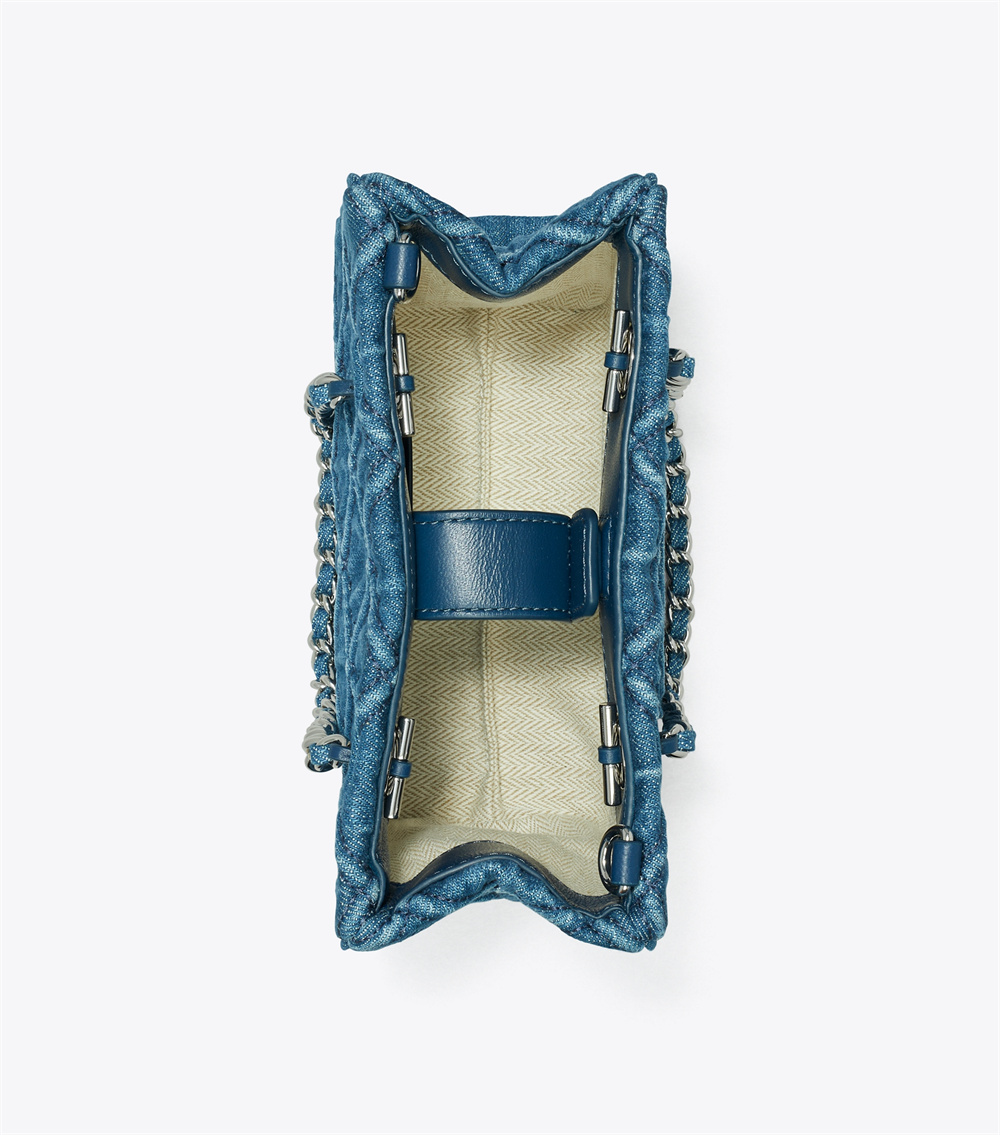 【美品】Tory Burch デニム フレミング ショルダーバッグ ネイビー TORY BURCH トリーバーチ フレミング FLEMING レディース