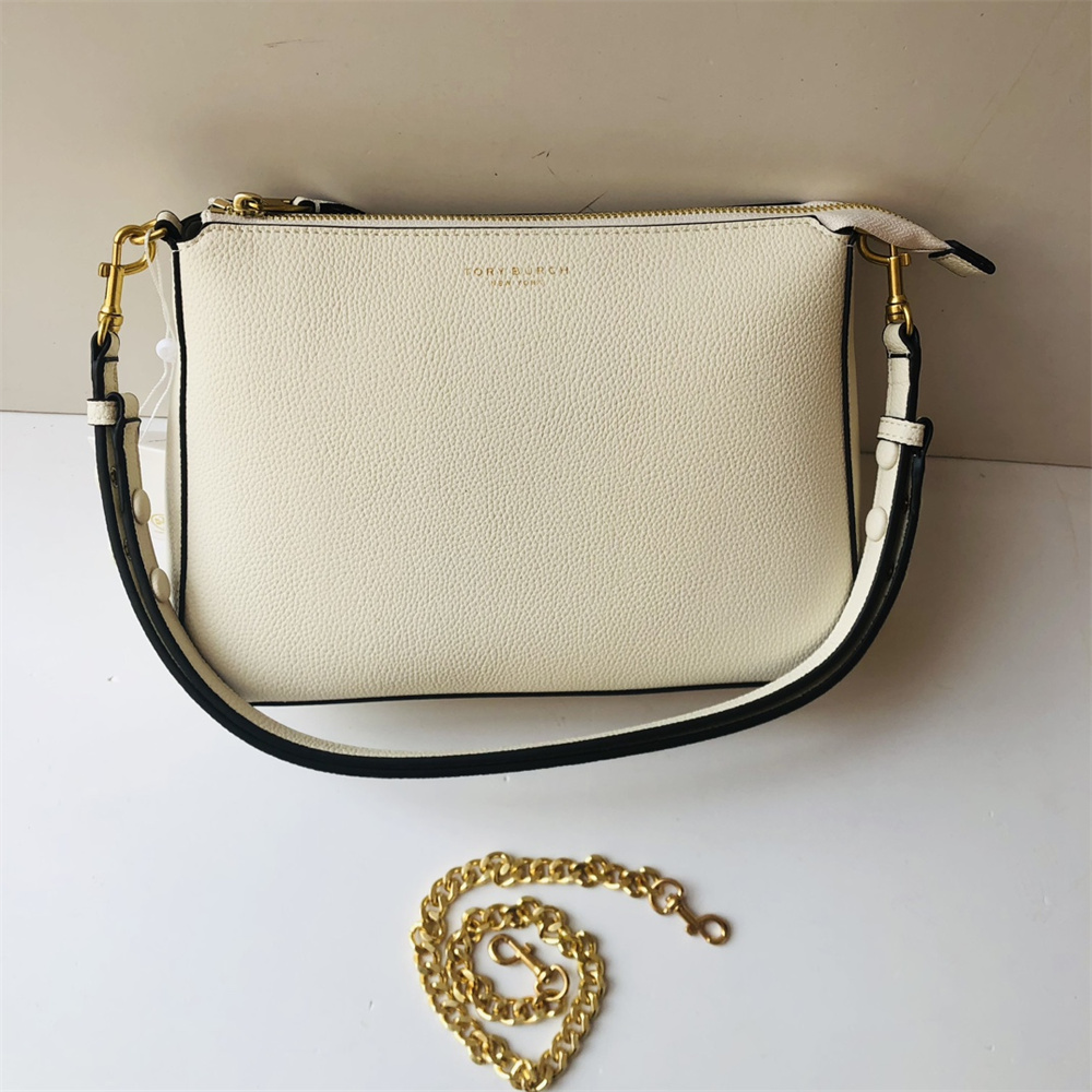 TORY BURCH トリーバーチ 無地 レザー チェーンバッグ 手持ち