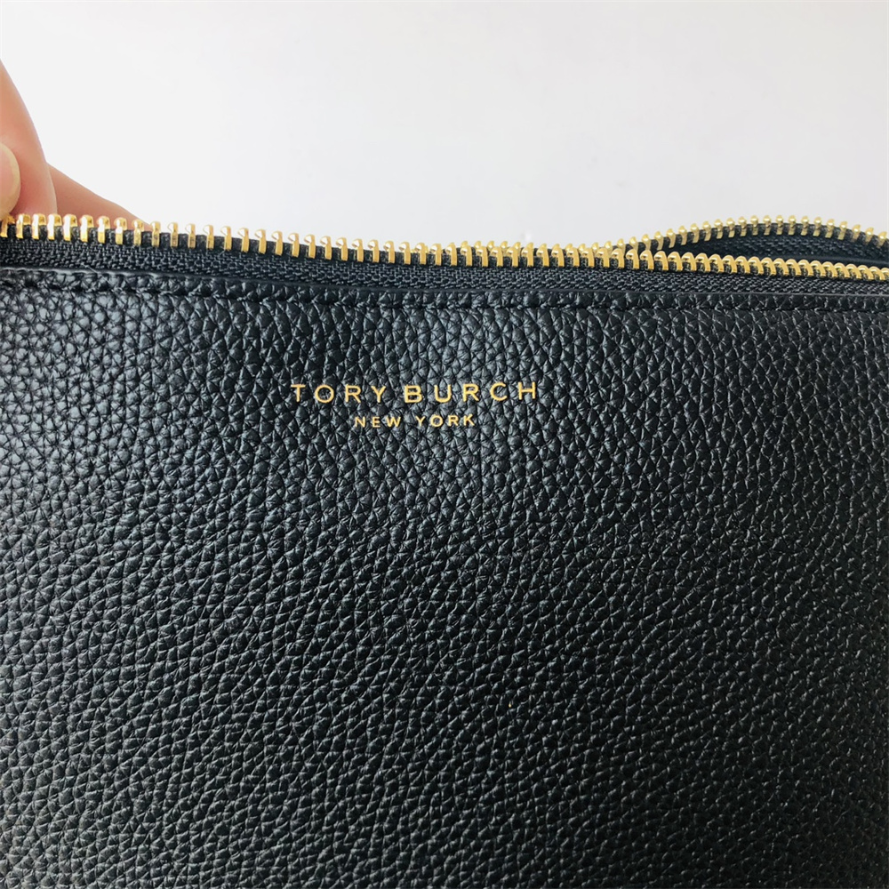 TORY BURCH◇ミニチェーンショルダーバッグ/レザー/ブラック/無地/10005608