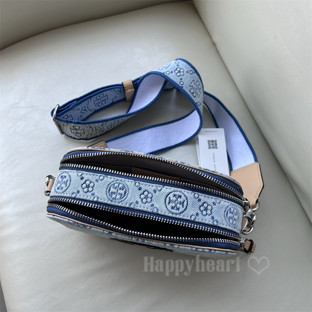 TORY BURCH トリーバーチ Tモノグラム ミラー デニム ミニクロス