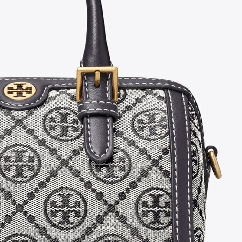 TORY BURCH トリーバーチ レディース MONOGRAM JACQUARD MINI BARERU BAG Tモノグラム ジャカード  ミニバレルバッグ ショルダーバッグ ハントバッグ