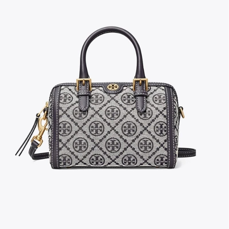 TORY BURCH トリーバーチ レディース MONOGRAM JACQUARD MINI BARERU BAG Tモノグラム ジャカード  ミニバレルバッグ ショルダーバッグ ハントバッグ