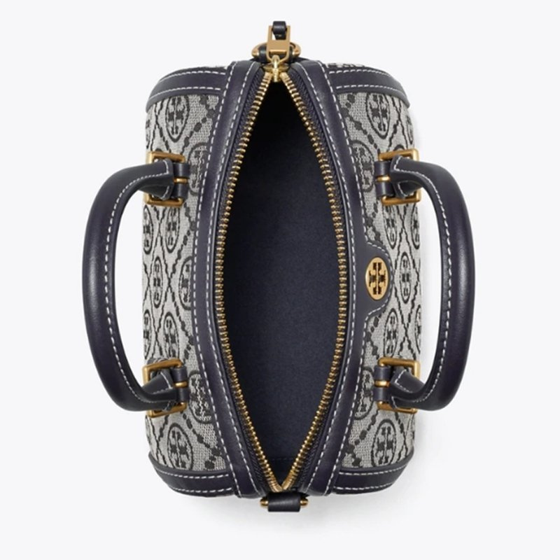 TORY BURCH トリーバーチ レディース MONOGRAM JACQUARD MINI BARERU BAG Tモノグラム ジャカード  ミニバレルバッグ ショルダーバッグ ハントバッグ