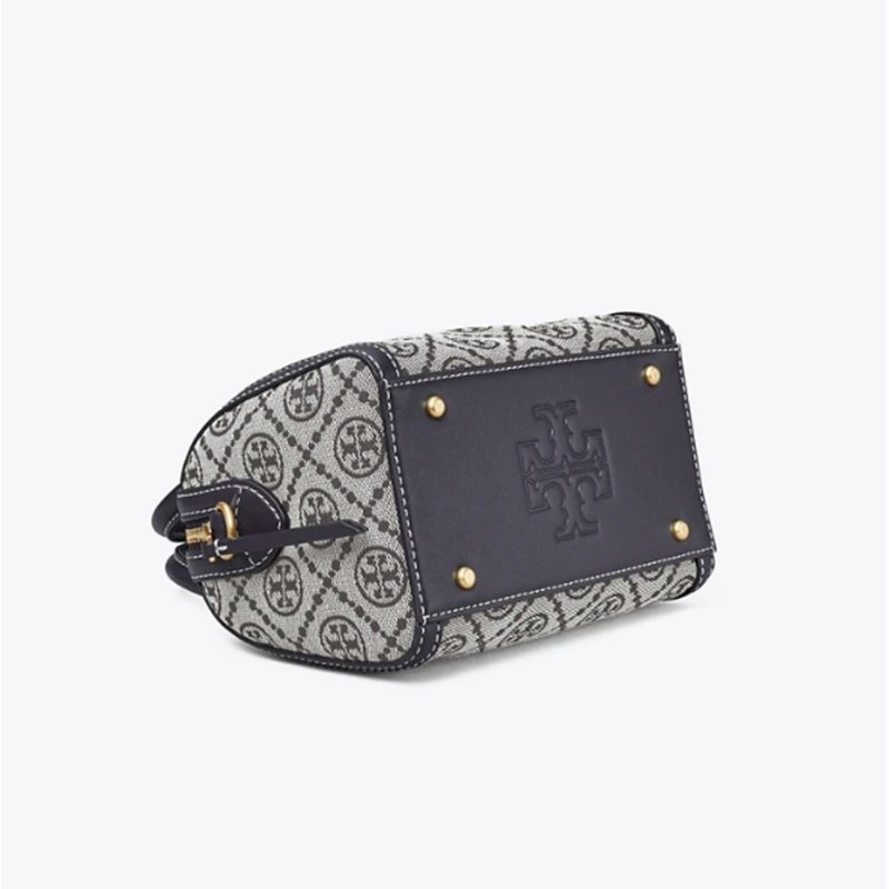 TORY BURCH トリーバーチ レディース MONOGRAM JACQUARD MINI BARERU BAG Tモノグラム ジャカード  ミニバレルバッグ ショルダーバッグ ハントバッグ