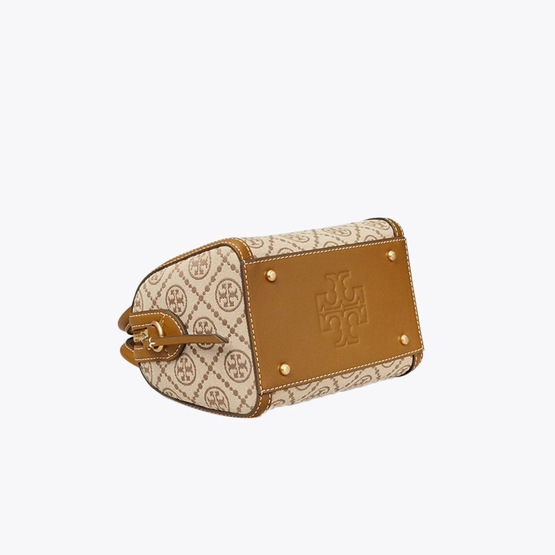 TORY BURCH トリーバーチ レディース MONOGRAM JACQUARD MINI BARERU BAG Tモノグラム ジャカード  ミニバレルバッグ ショルダーバッグ ハントバッグ