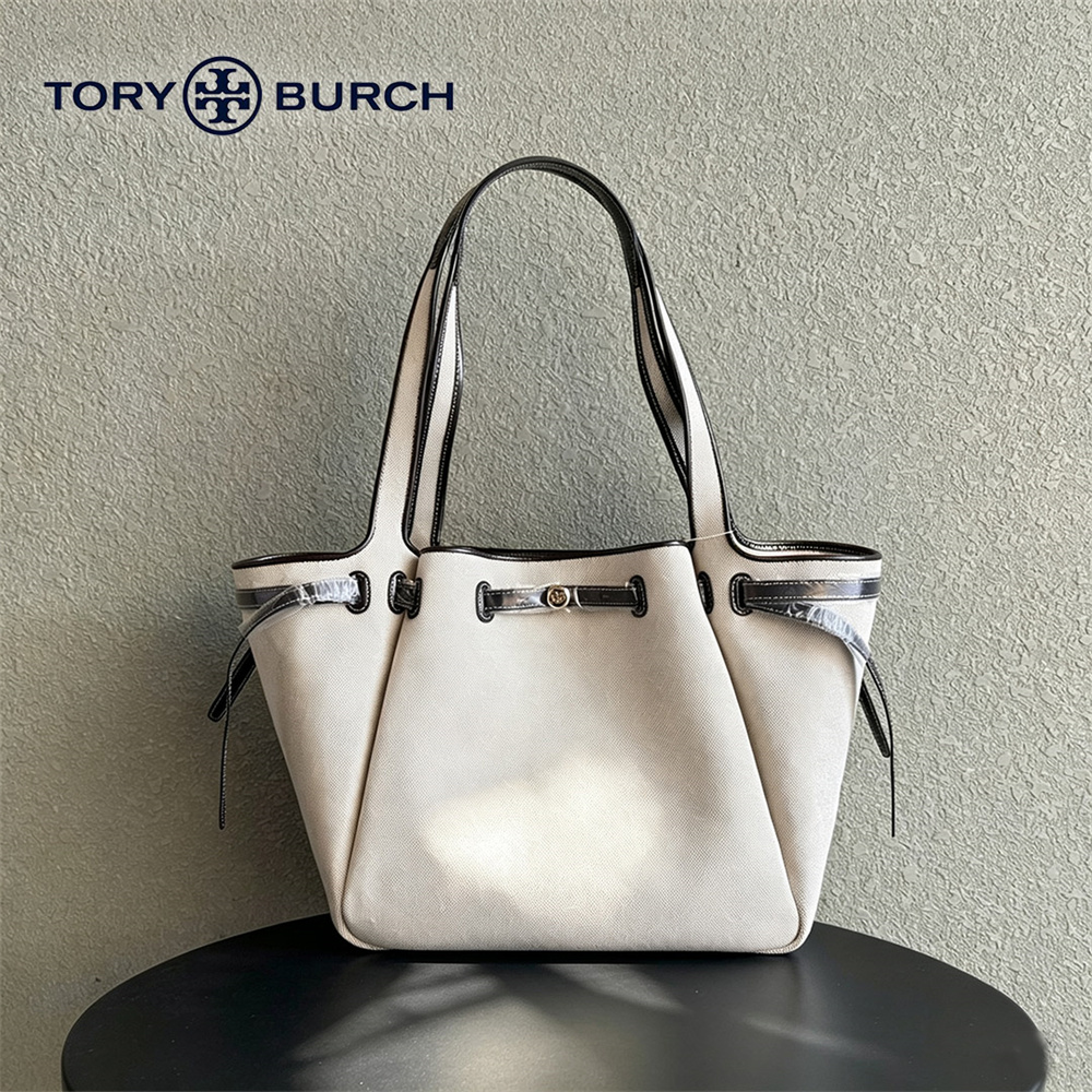 TORY BURCH（トリーバーチ） TORY BURCH ROMY CANVAS TOTE キャンパス