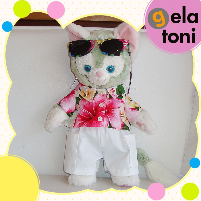 ジェラトーニSサイズ用アロハシャツ&パンツ(紺)gela-aloha-1Disney