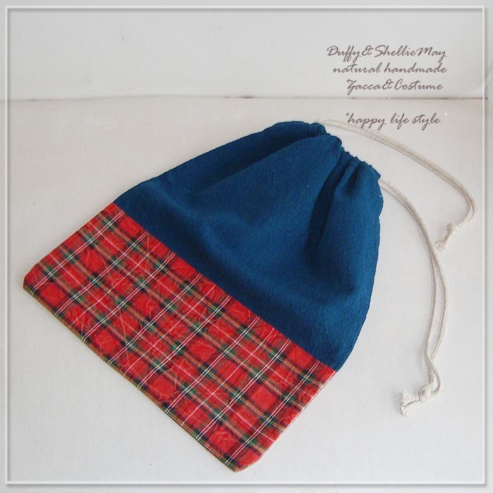 ご確認用♡ハンドメイド　巾着袋 入園・入学準備に！ハンドメイドの巾着袋(タータンチェック)*sta39