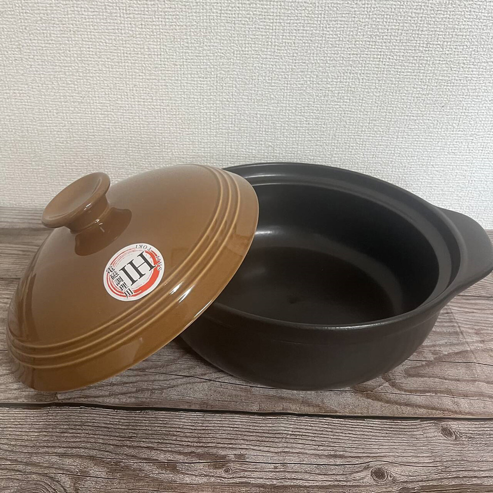 サーマテック IH土鍋 9号 おしゃれ 3.3L IH・直火・電子レ デニム