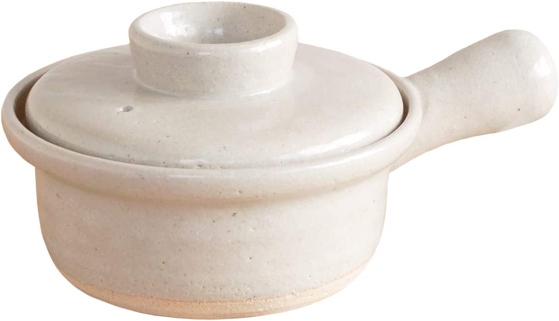 TOJIKI TONYA 伊賀土 耐熱 片手雑炊鍋 伊賀焼 蓋付き 15cm 黒,白と茶3