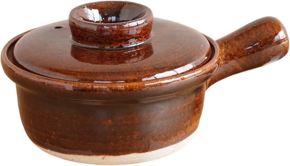 TOJIKI TONYA 伊賀土 耐熱 片手雑炊鍋 伊賀焼 蓋付き 15cm 黒,白と茶3