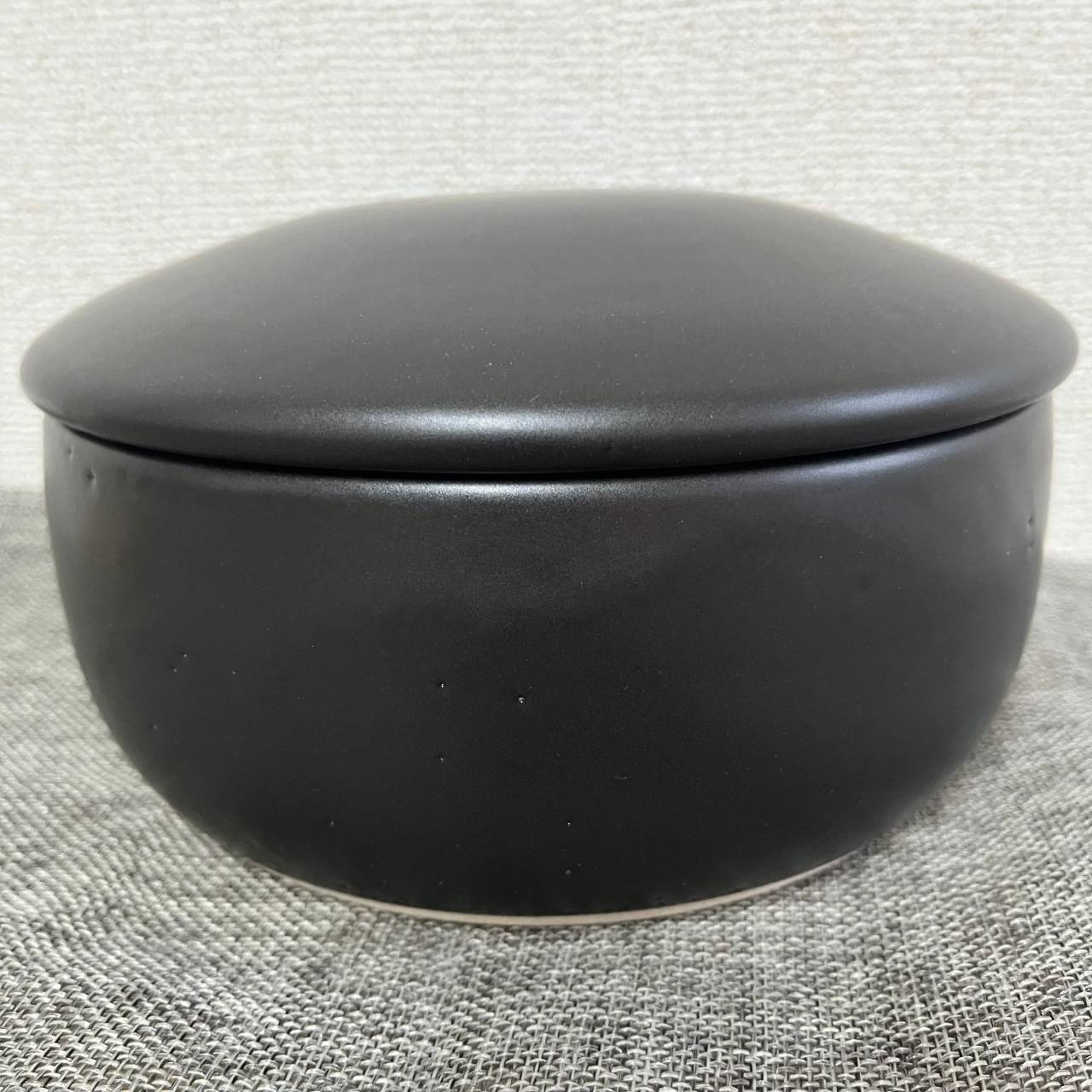 弥生式土器　黒釉　双耳丸瓶　壷　時代箱付　V　R8584B Antique Japanese Ceramics アンティーク陶磁器類 日本 商品一覧