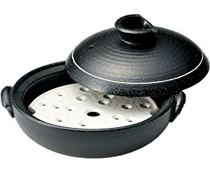 萬古焼 土鍋 蒸し鍋 かき落とし 2人用 陶器 直火対応 蒸し器 送料無料