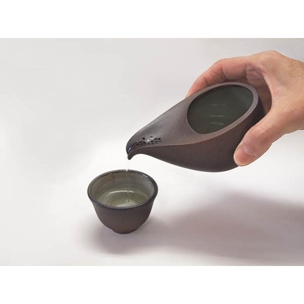 盆付ひとしずくセット 日本製 万古焼急須 送料無料（北海道、沖縄除く