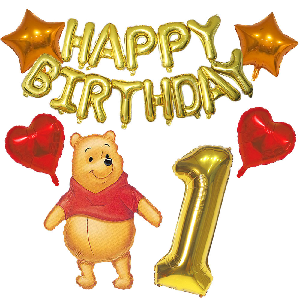プーさん HAPPYBIRTHDAY 数字バルーン ディズニー パーティー 飾り