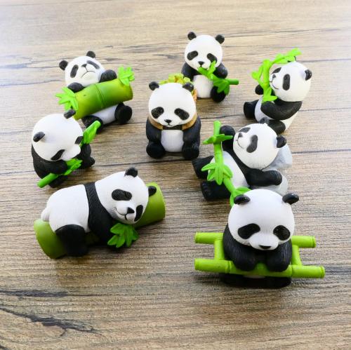 ミニチュア パンダ 8個セット ぱんだ 笹 置き物 オブジェ かわいい AO