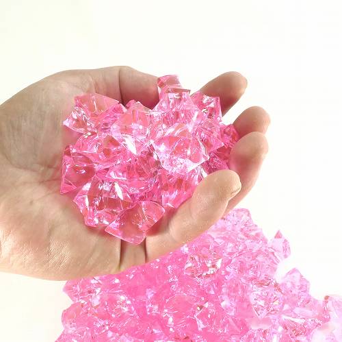 アクリルアイス かち割り氷風 ライトピンク 約150個 クラッシュアイス