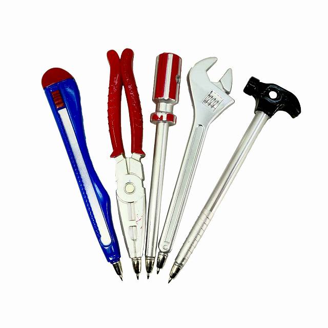 ボールペン 工具型 5本セット ラジオペンチ スパナ カッター