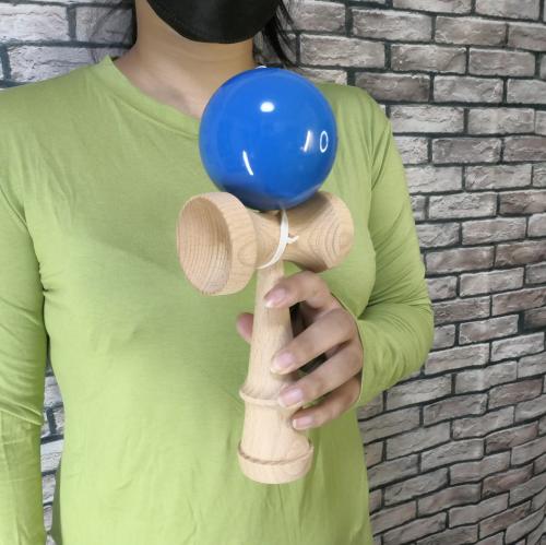 けん玉 ジャンボ 大きい 24cm 青 木製 パフォーマンス ディスプレイ