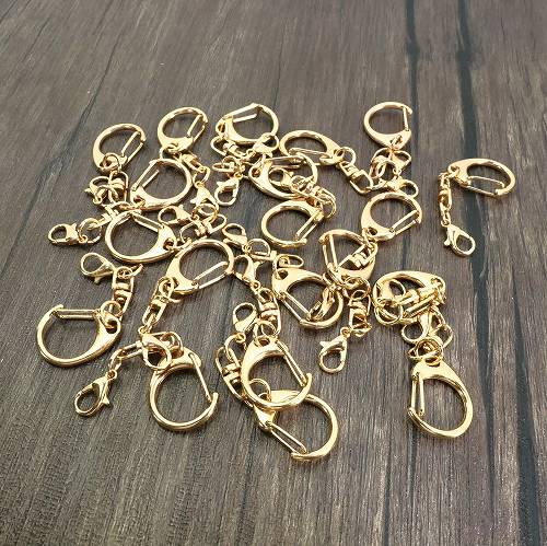 キーホルダー チェーン カニカン うすい金色 20個セット まとめて 部品