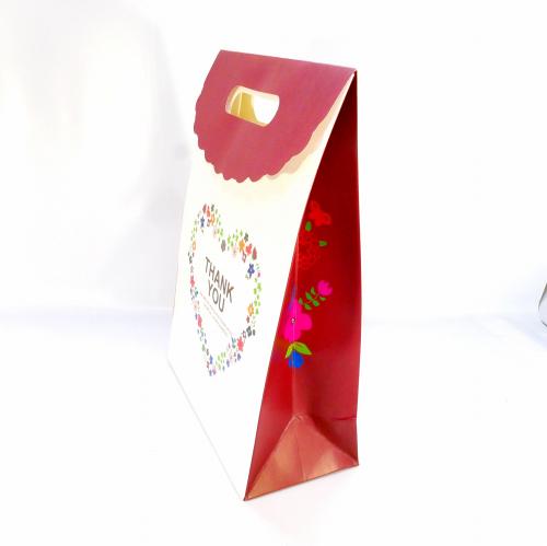 ギフトバッグ ラッピング袋 紙袋 4枚セット THANKYOU B5サイズ マチ