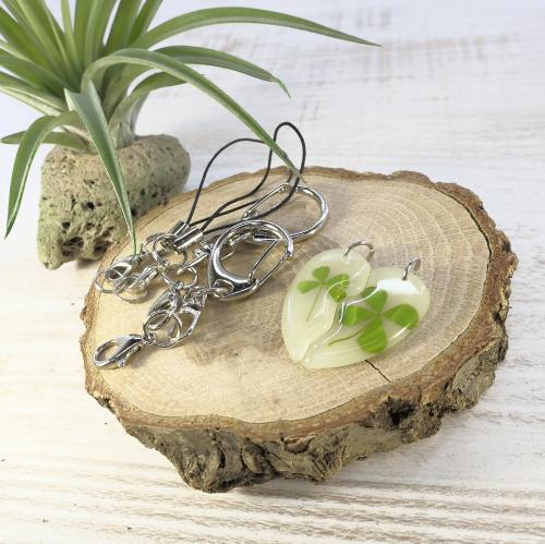 四葉 クローバー KH ST セルフ 蓄光 ハート ペア 本物の四つ葉 幸せ