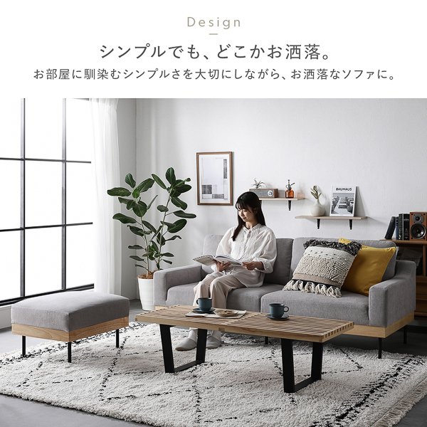 3.5人掛けソファ 3.5人掛け+オットマン付き 肘付き 洗えるカバー : 1人