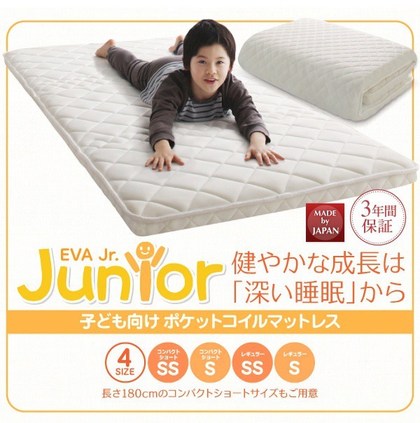 ベッドマットレス シングル ポケットコイル ショート丈 薄型