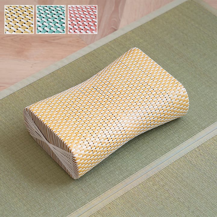 SALE) 枕 夏用 約30×20cm 籐枕風 通気性 蒸れない : 収納 ベッド