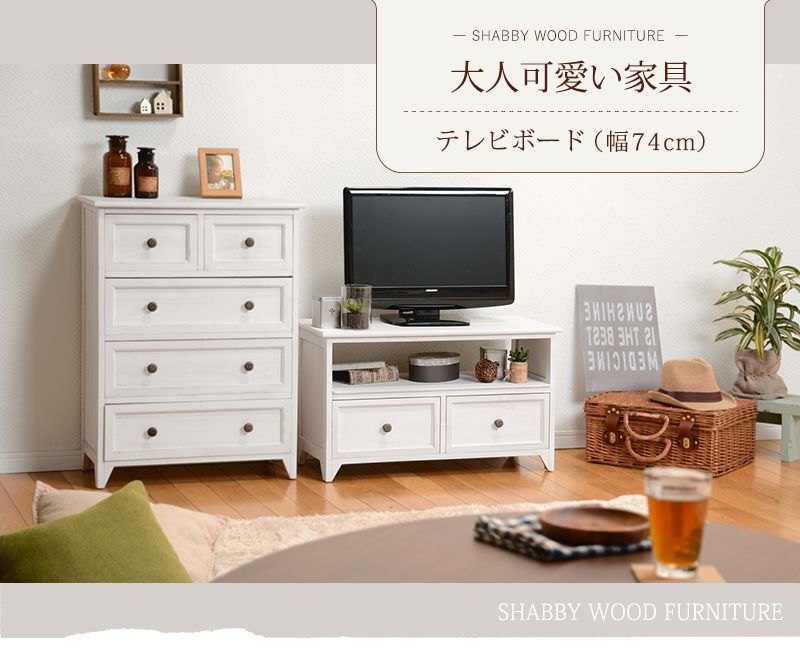 テレビ台 おしゃれ ローボード 幅74cm 20インチ/24インチ アンティーク
