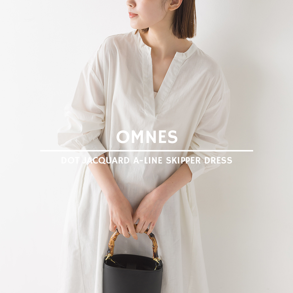 OMNES ドットジャガード Aラインスキッパーワンピース レディース