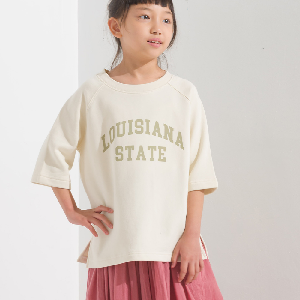 OMNES キッズ 裏毛 半袖ロゴプリントプルオーバー 子供服 子ども服 五