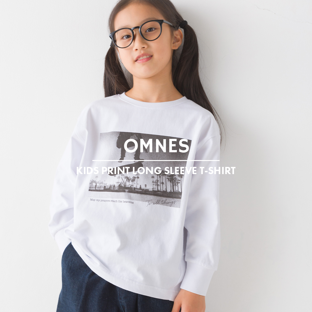 OMNES キッズコクーンシルエットプリント長袖Tシャツ 子供服 子ども服