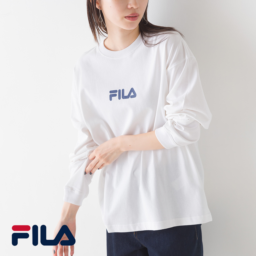 レディース Tシャツ Sサイズ FILA フィラ クルーネックシャツ FM9835 長袖 トップス カジュアル コットン 綿