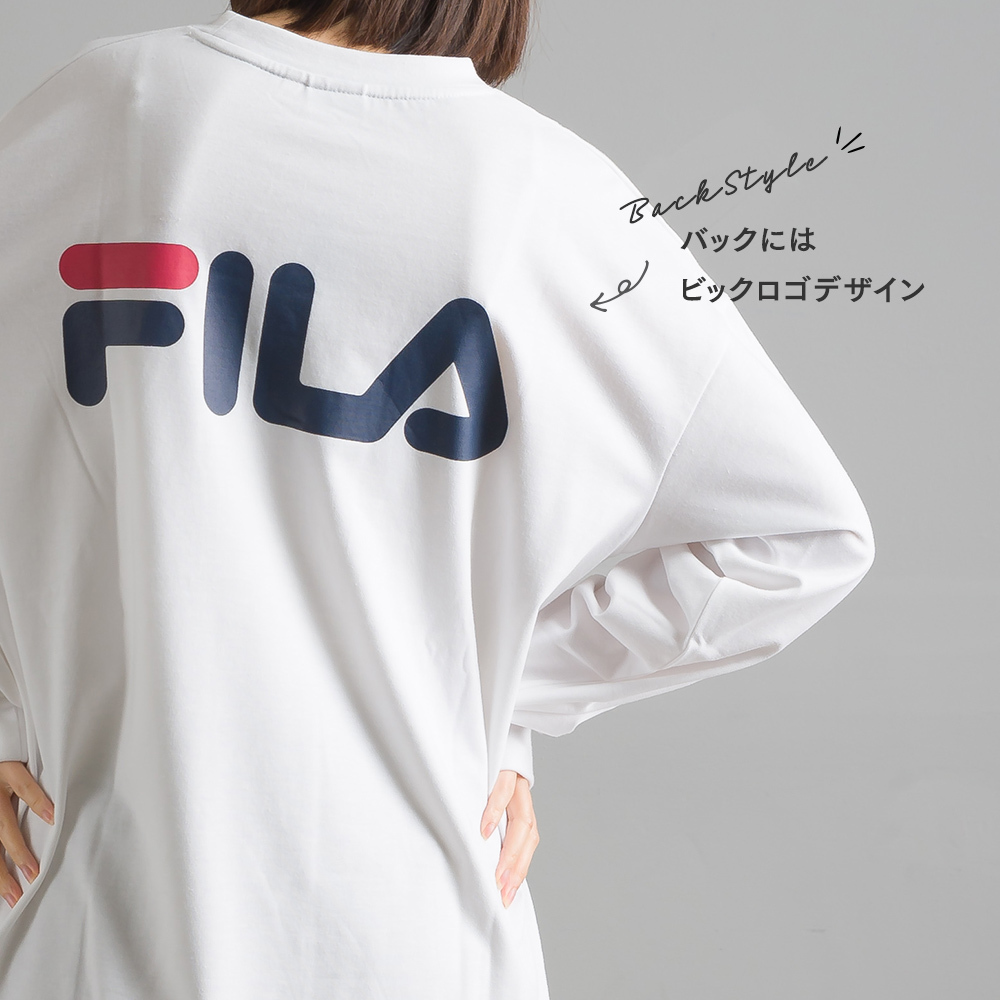 Fila フィラ Tシャツ レディース 長袖 おしゃれ 可愛い 人気 スポーツ ブランド カットソー ロング 女性 トップス シンプル 刺繍 ロゴ 黒 白 大人 学生 カジュアル 春 秋 レディースファッション 注目 プレゼント 中学生 高校生 Karlas Karlas