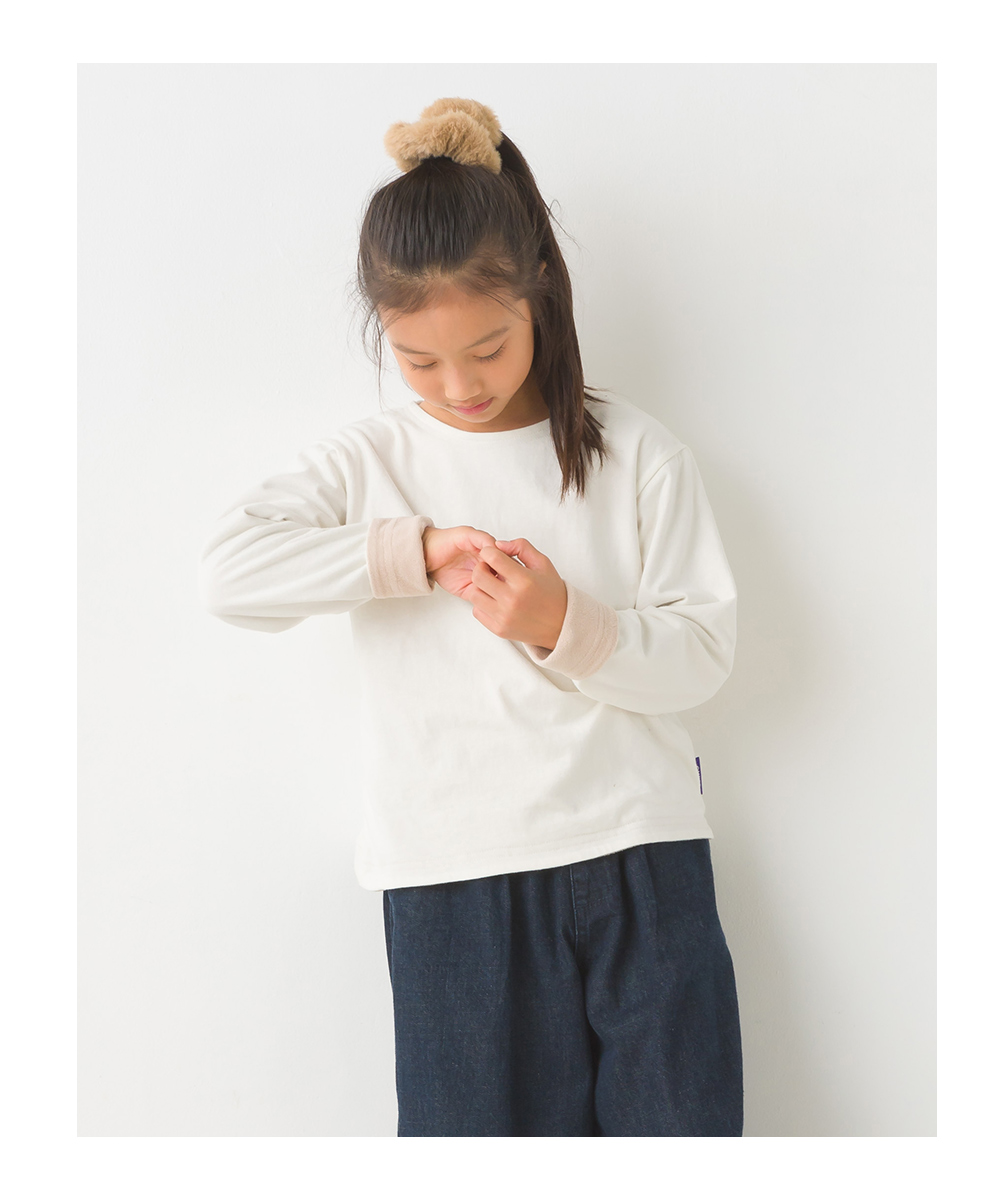 OMNES キッズ 裏フリースあったか長袖Tシャツ 子ども服 子供服 男の子 女の子 秋冬 あったか カットソー カジュアル ナチュラル 100 110 120 130 140 オムクロ｜haptic｜08