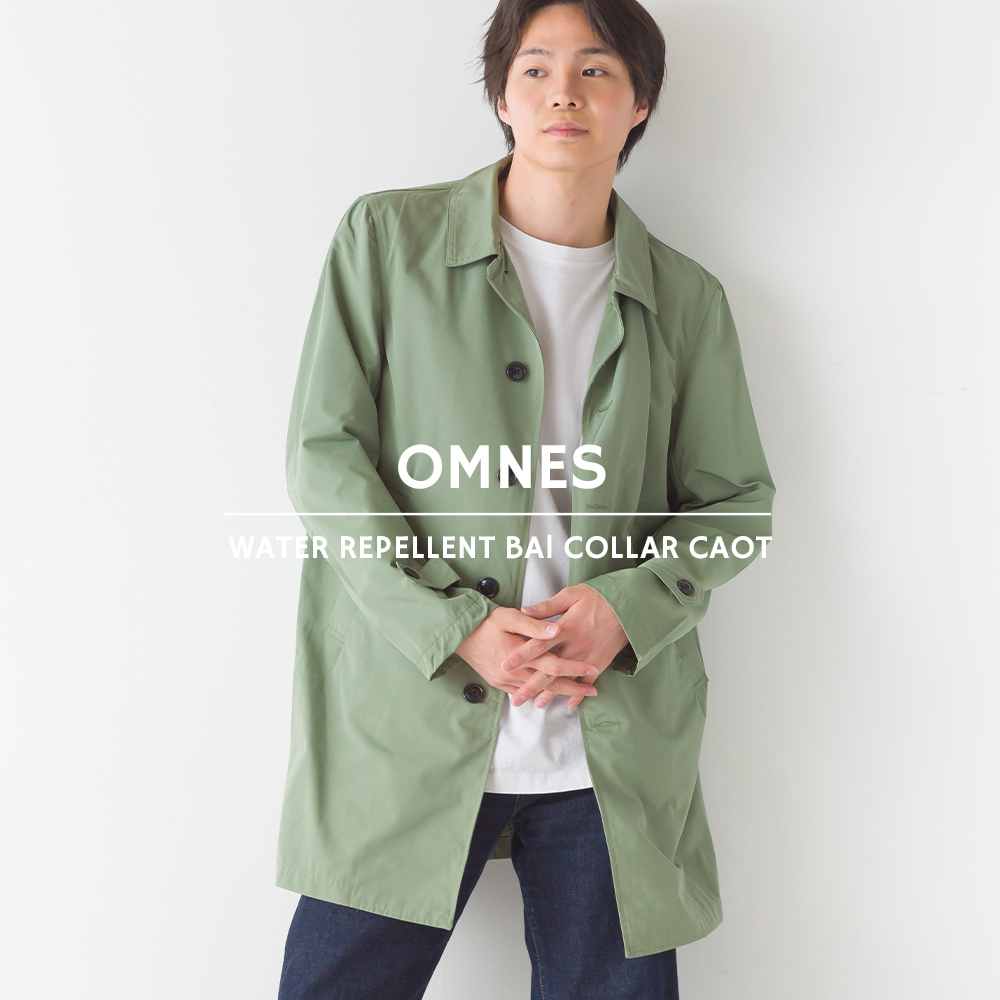 OMNES Another Edition メンズ 撥水加工ステンカラーコート Mサイズ Lサイズ mens カジュアル きれいめ アウター