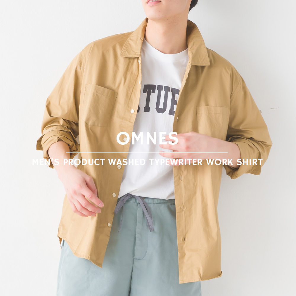 OMNES Another Edition メンズ 製品洗いタイプライターワークシャツ 長袖シャツ カジュアルシャツ Mサイズ Lサイズ mens｜haptic｜18