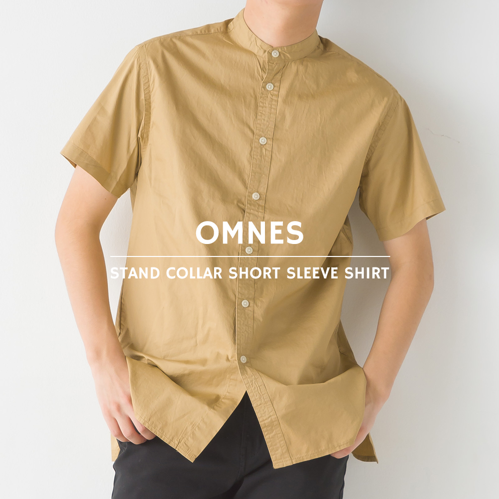 OMNES Another Edition メンズ 製品洗いタイプライタースタンド衿セミロング丈半袖シャツ カジュアル シンプル Mサイズ Lサイズ｜haptic｜18